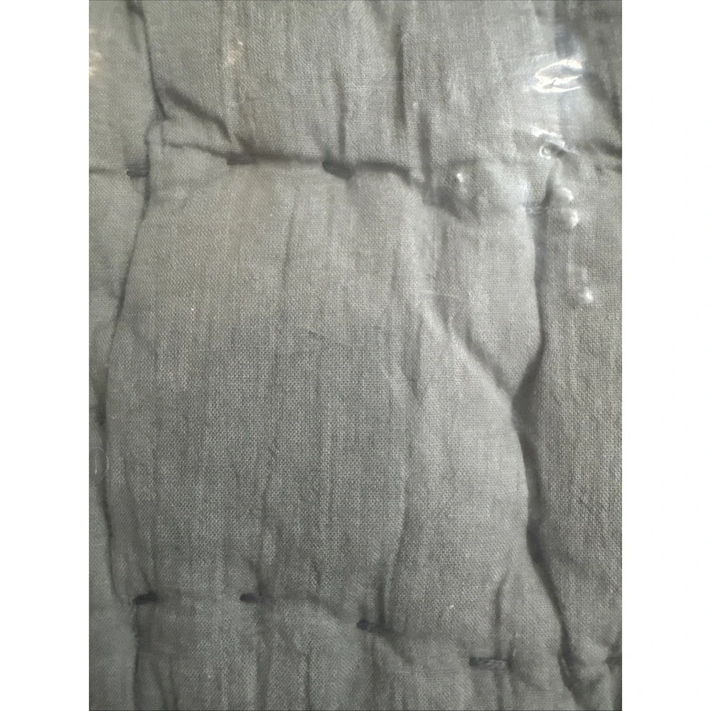 New Pottery Barn Pick-Stitch Handcrafted Full/Queen Quilt Loden Eucalyptus